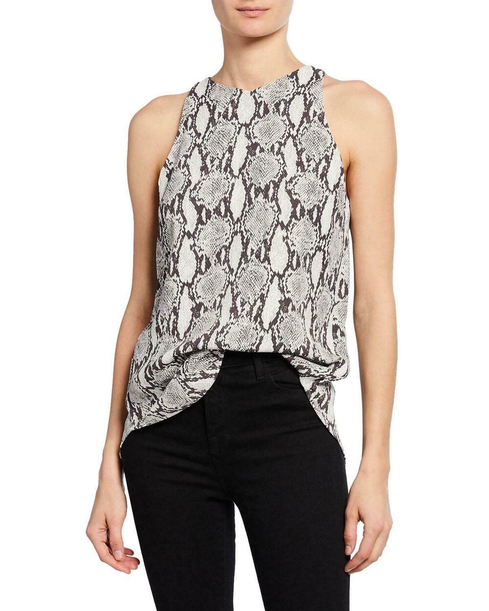 NEW A.L.C. Anise Crepe Snakeskin Print Sleeveless Top Women's Size 2